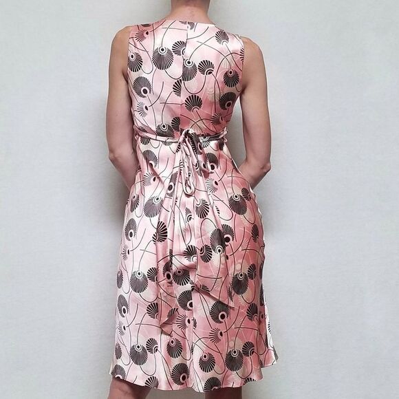 LAUNDRY by Shelli Segal Silk Tie Back V-Neck Sleeveless Floral Slip Dress - Picture 3 of 11